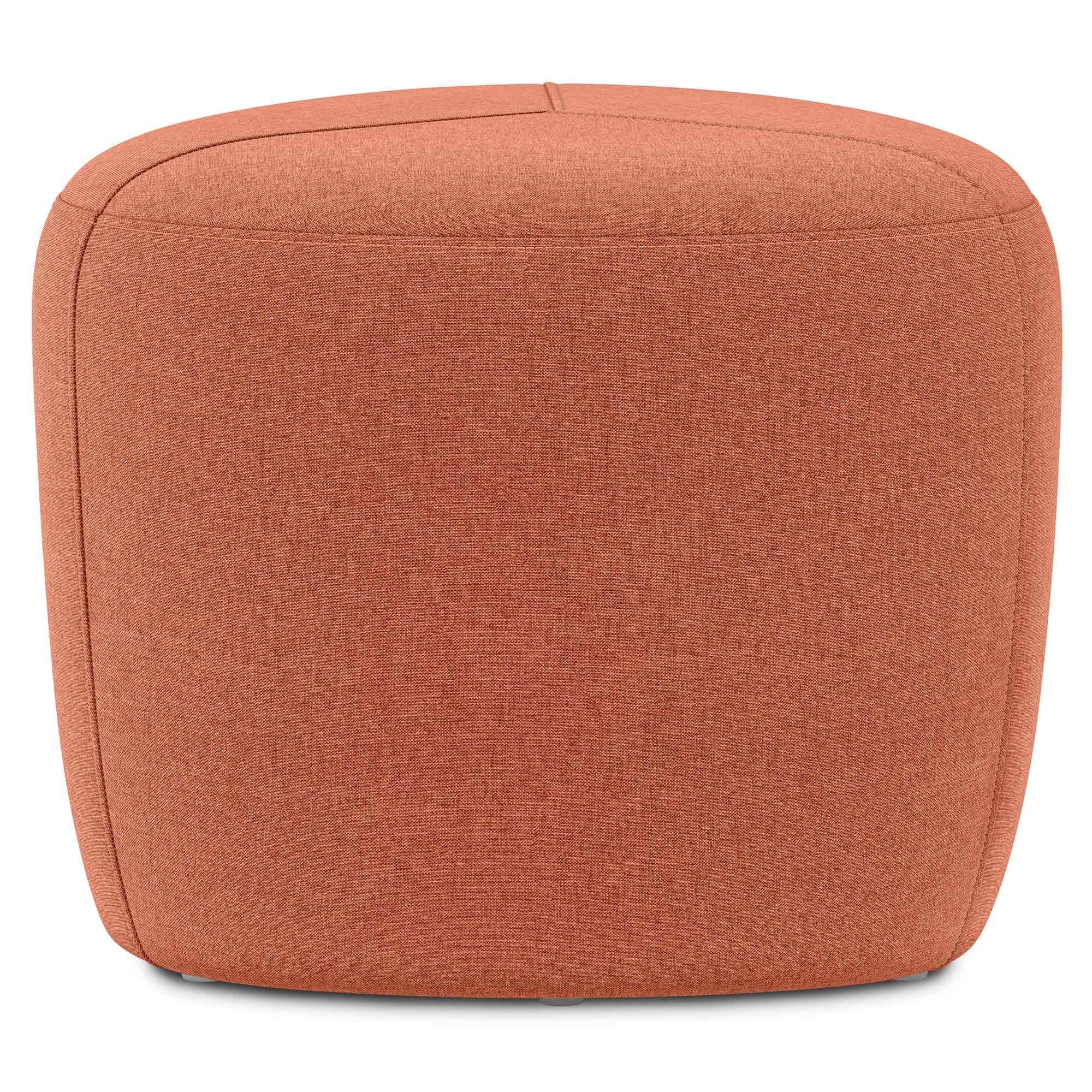 Dusty Orange Linen Style Fabric | Moore Small Ottoman in Linen