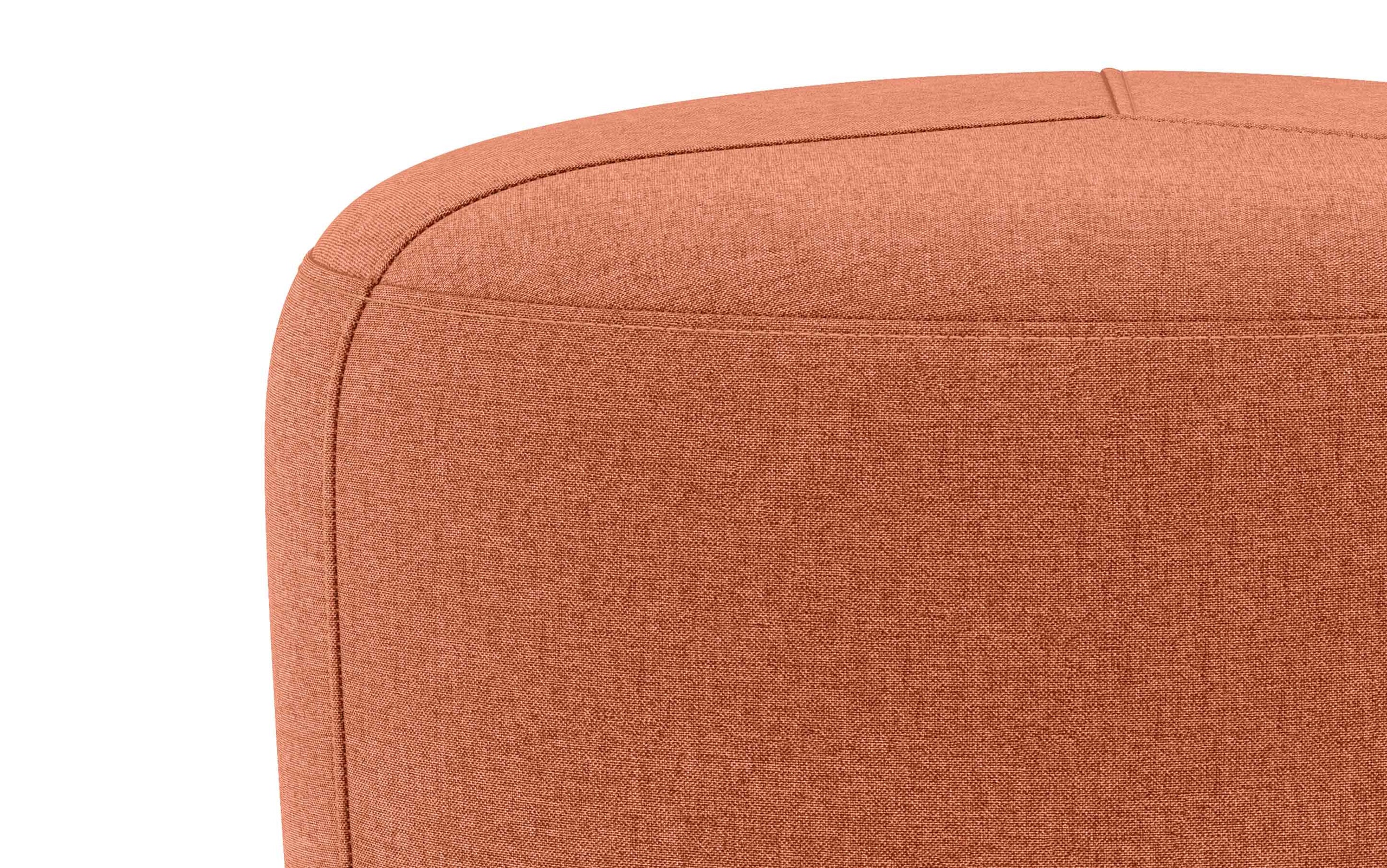 Dusty Orange Linen Style Fabric | Moore Small Ottoman in Linen