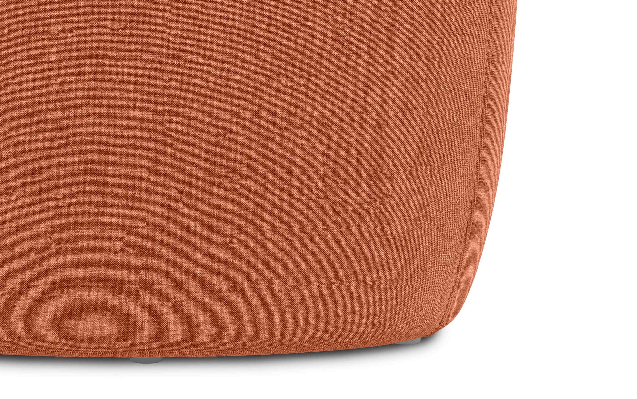 Dusty Orange Linen Style Fabric | Moore Small Ottoman in Linen