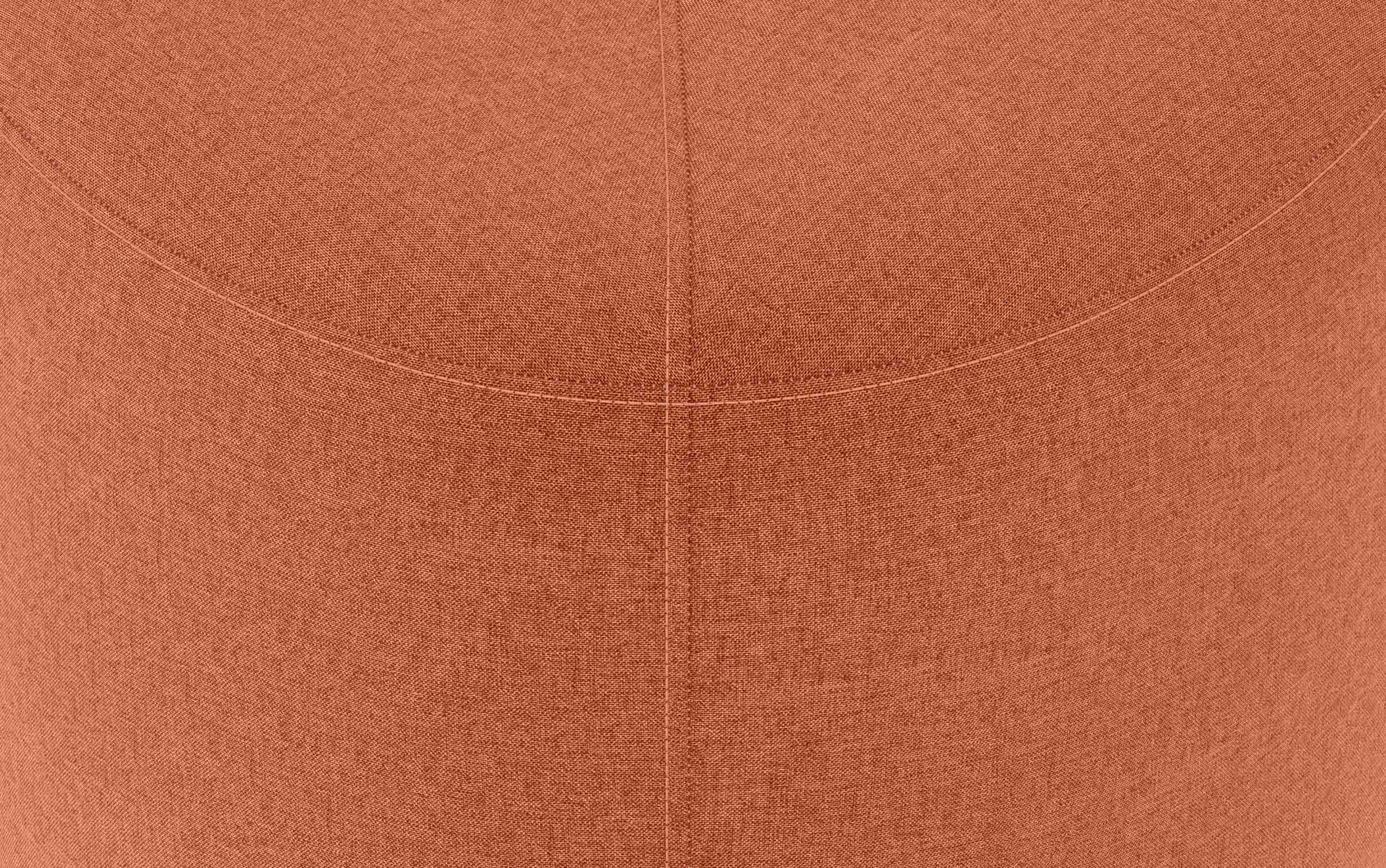 Dusty Orange Linen Style Fabric | Moore Small Ottoman in Linen