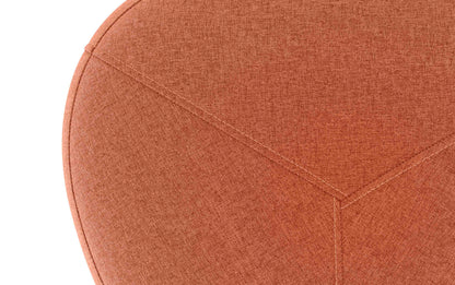 Dusty Orange Linen Style Fabric | Moore Small Ottoman in Linen