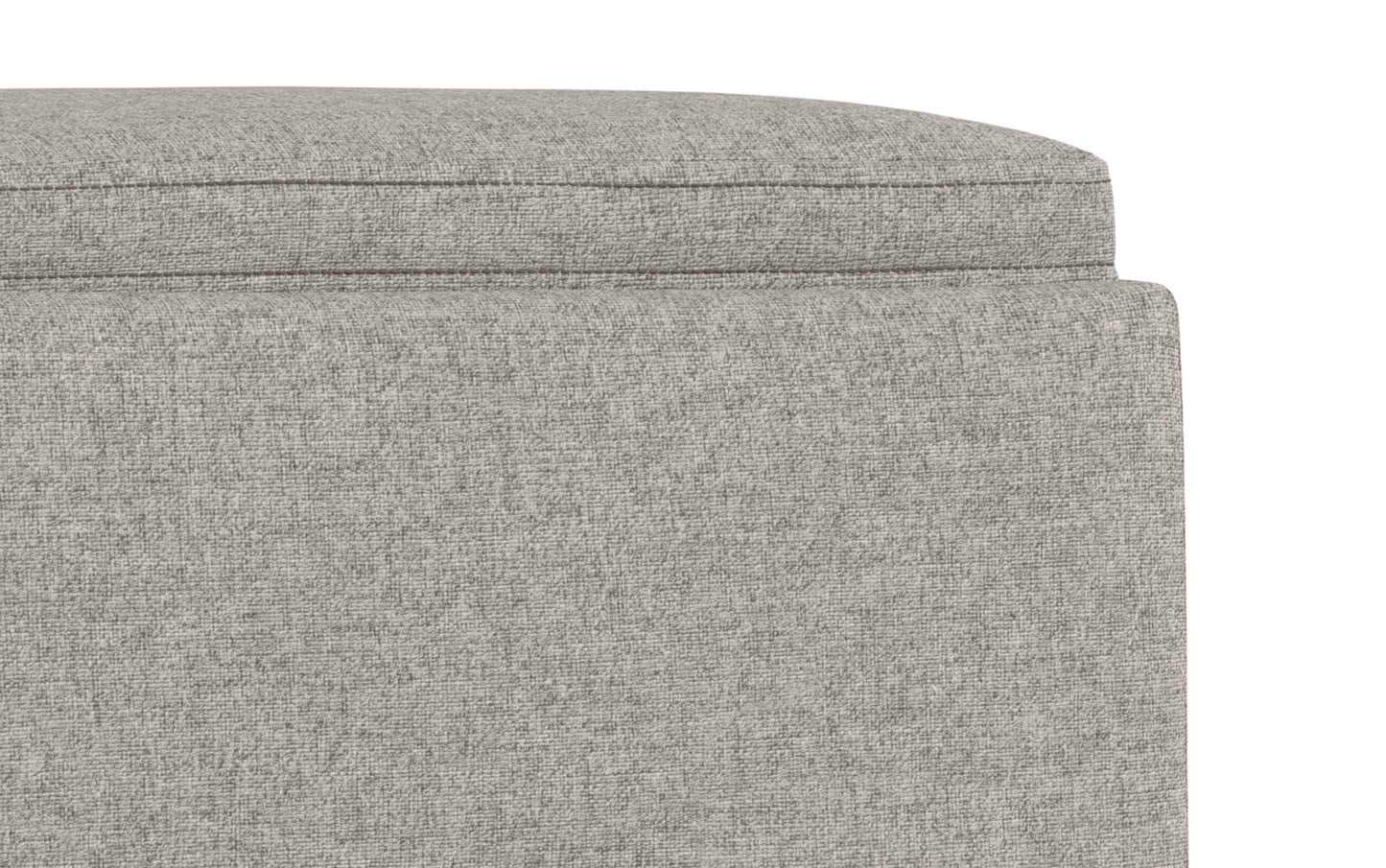 Cloud Grey Linen Style Fabric | Natasha Storage Ottoman with Tray