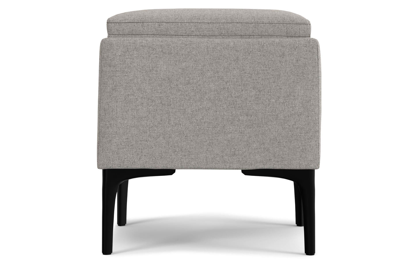 Cloud Grey Linen Style Fabric | Natasha Storage Ottoman with Tray