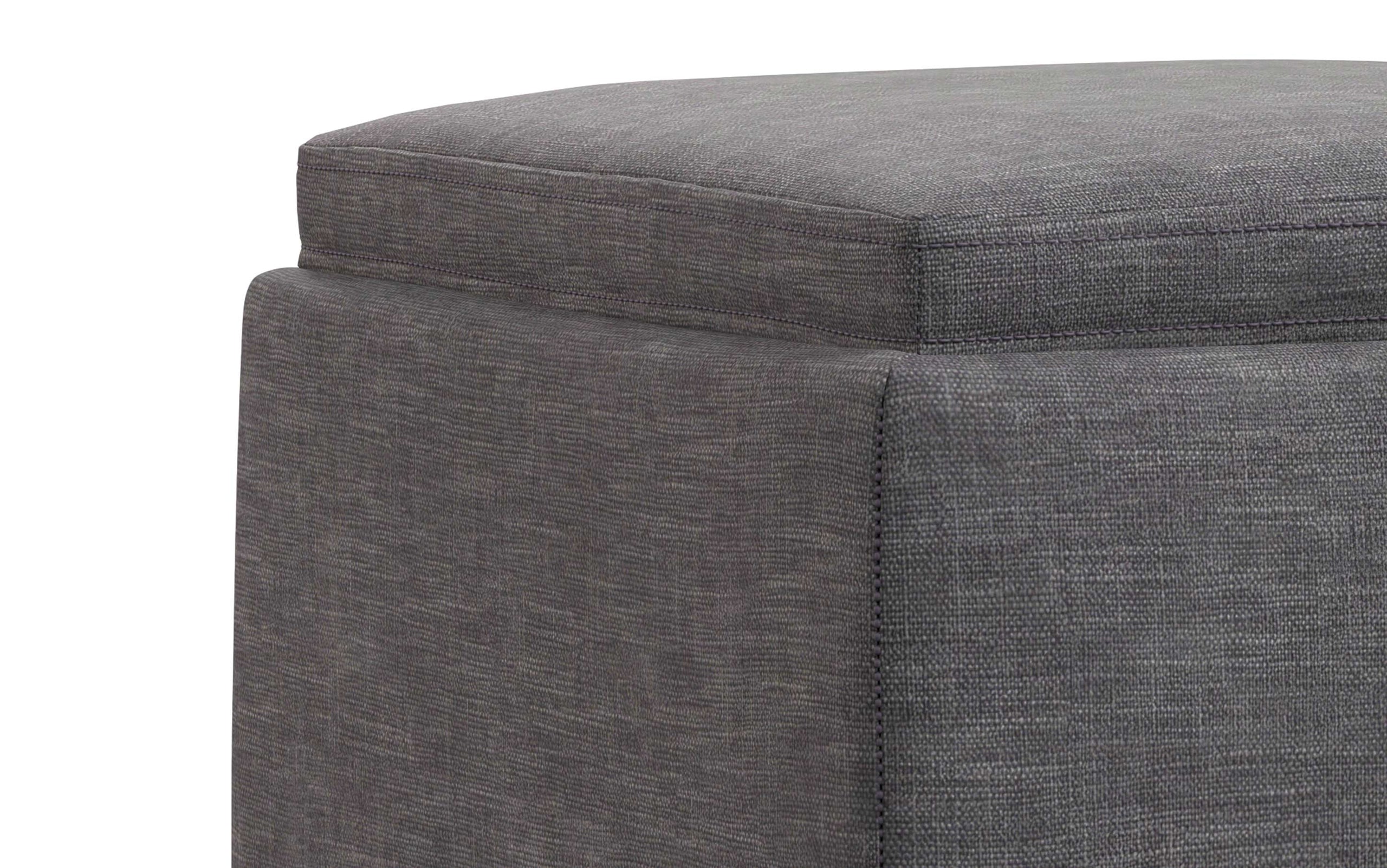 Slate Grey Linen Style Fabric | Natasha Storage Ottoman with Tray