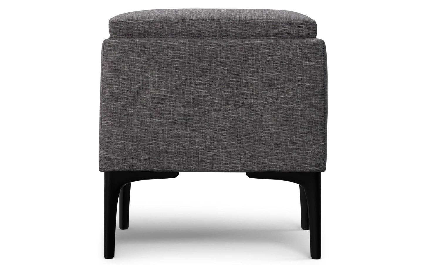 Slate Grey Linen Style Fabric | Natasha Storage Ottoman with Tray