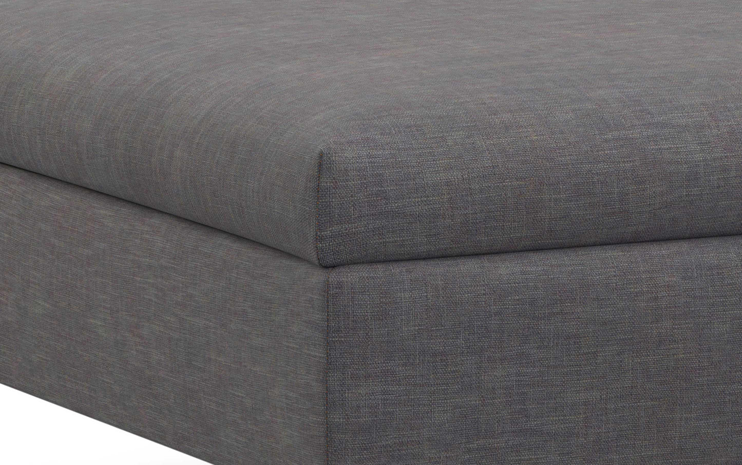 Slate Grey Linen Style Fabric | Rebecca Coffee Table Storage Ottoman with Lift Up Lid