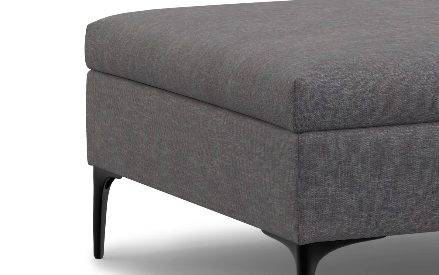 Slate Grey Linen Style Fabric | Rebecca Coffee Table Storage Ottoman with Lift Up Lid