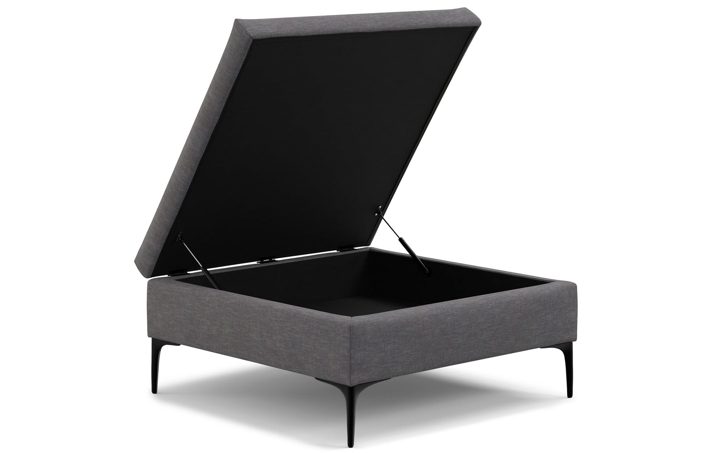 Slate Grey Linen Style Fabric | Rebecca Coffee Table Storage Ottoman with Lift Up Lid