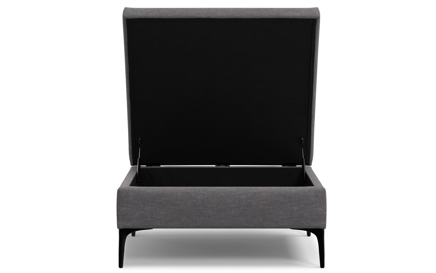 Slate Grey Linen Style Fabric | Rebecca Coffee Table Storage Ottoman with Lift Up Lid