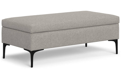 Cloud Grey Linen Style Fabric | Rebecca Large Coffee Table Storage Ottoman with Lift up Lid