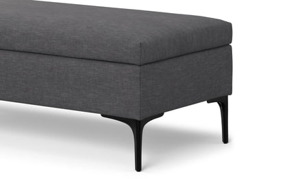 Slate Grey Linen Style Fabric | Rebecca Large Coffee Table Storage Ottoman with Lift up Lid