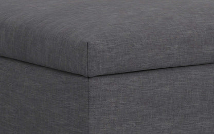 Slate Grey Linen Style Fabric | Rebecca Large Coffee Table Storage Ottoman with Lift up Lid