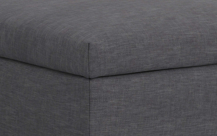 Slate Grey Linen Style Fabric | Rebecca Large Coffee Table Storage Ottoman with Lift up Lid