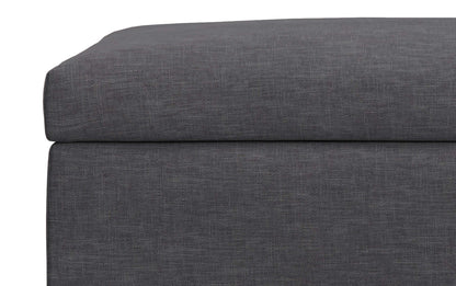 Slate Grey Linen Style Fabric | Rebecca Large Coffee Table Storage Ottoman with Lift up Lid