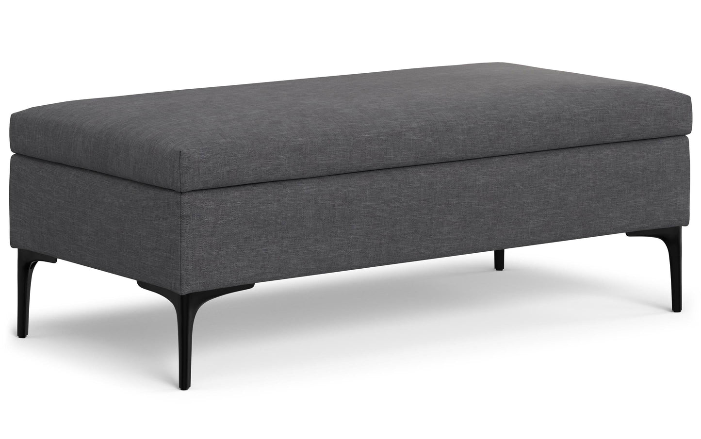 Slate Grey Linen Style Fabric | Rebecca Large Coffee Table Storage Ottoman with Lift up Lid