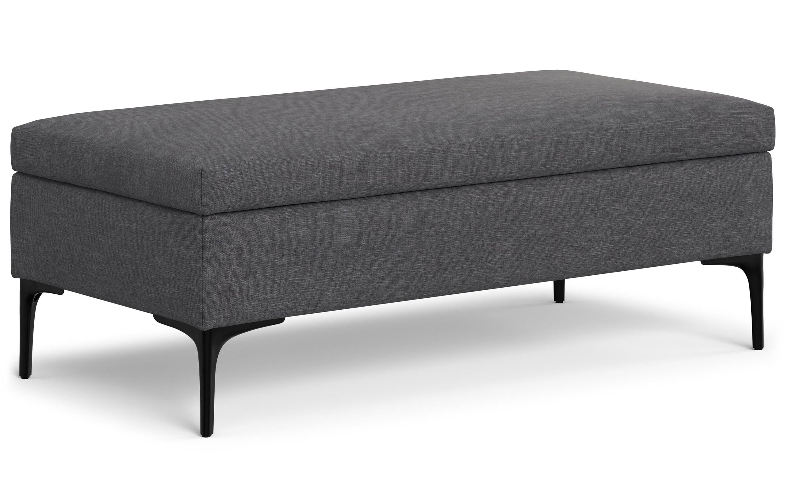 Slate Grey Linen Style Fabric | Rebecca Large Coffee Table Storage Ottoman with Lift up Lid