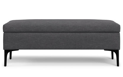 Slate Grey Linen Style Fabric | Rebecca Large Coffee Table Storage Ottoman with Lift up Lid