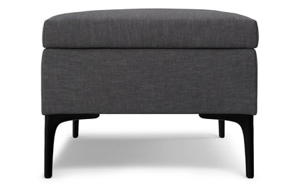 Slate Grey Linen Style Fabric | Rebecca Large Coffee Table Storage Ottoman with Lift up Lid