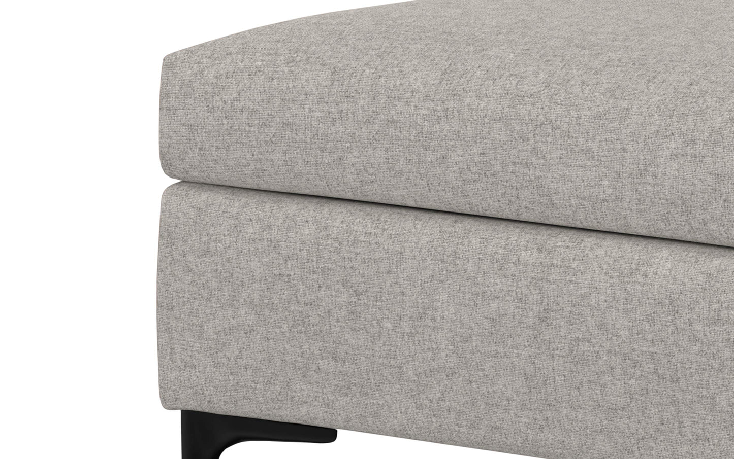 Cloud Grey Linen Style Fabric | Rebecca Rectangular Coffee Table Storage Ottoman with Lift Up Lid in Linen Style Fabric