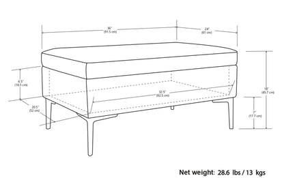 Distressed Saddle Brown Distressed Vegan Leather | Rebecca Rectangular Coffee Table Storage Ottoman with Lift Up in Distressed Vegan Leather