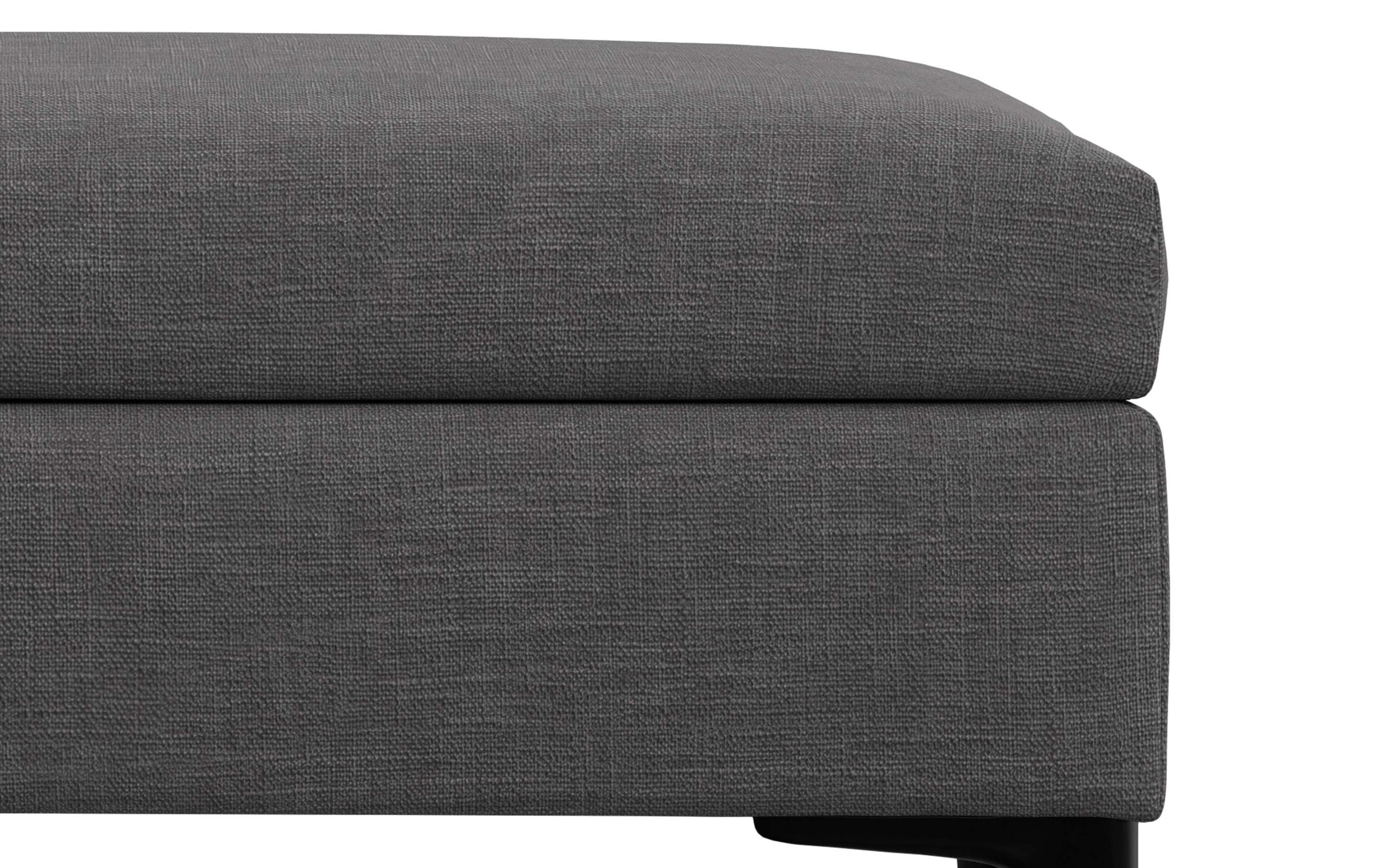 Slate Grey Linen Style Fabric | Rebecca Rectangular Coffee Table Storage Ottoman with Lift Up Lid in Linen Style Fabric