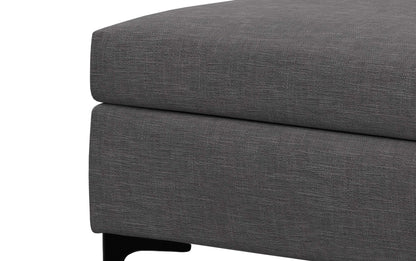 Slate Grey Linen Style Fabric | Rebecca Rectangular Coffee Table Storage Ottoman with Lift Up Lid in Linen Style Fabric