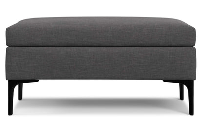 Slate Grey Linen Style Fabric | Rebecca Rectangular Coffee Table Storage Ottoman with Lift Up Lid in Linen Style Fabric