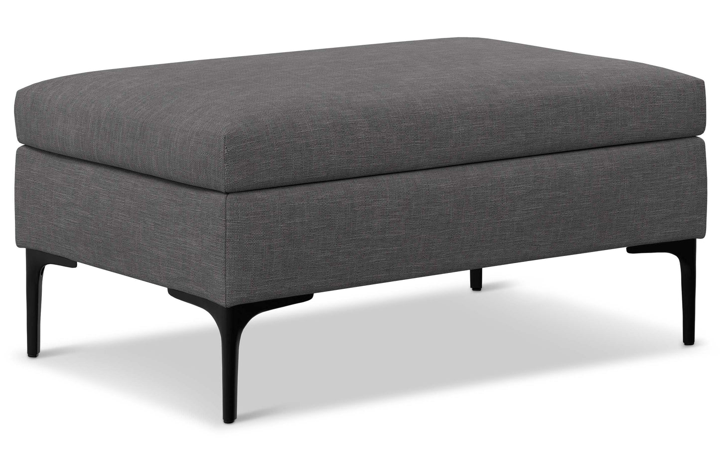 Slate Grey Linen Style Fabric | Rebecca Rectangular Coffee Table Storage Ottoman with Lift Up Lid in Linen Style Fabric