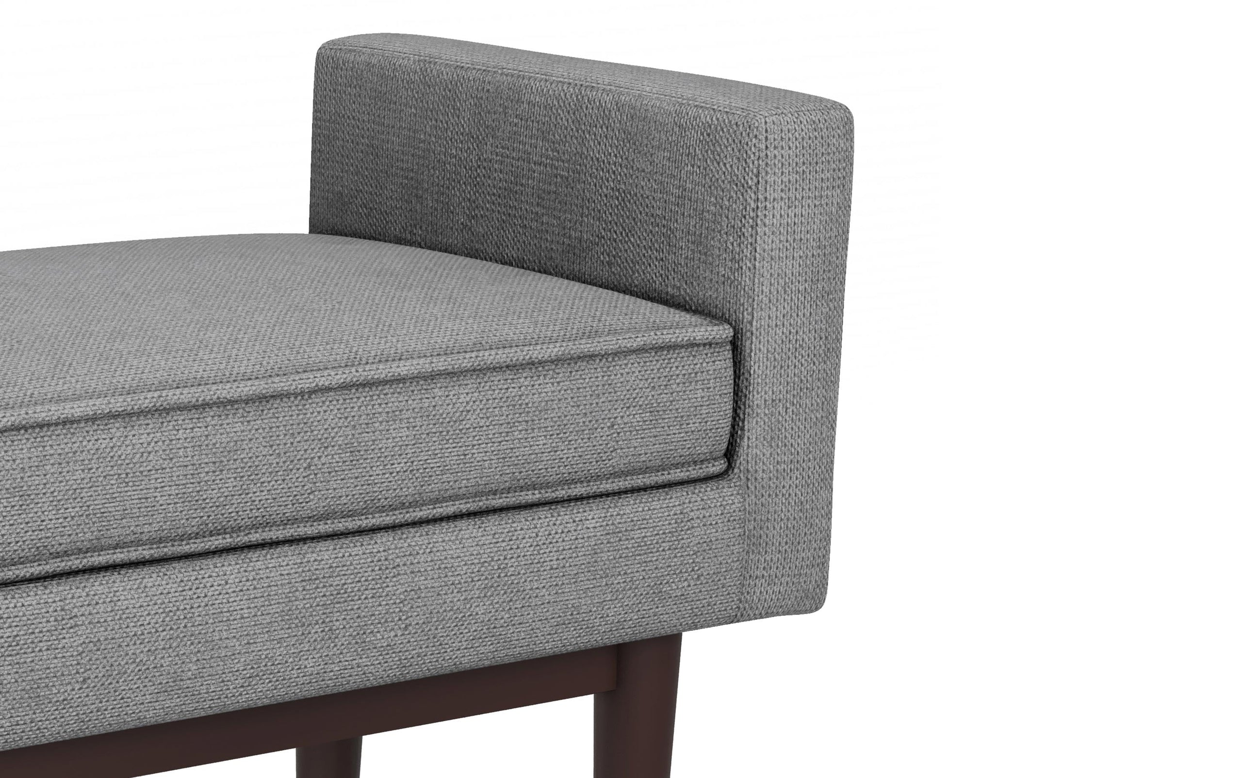 Pewter Grey Linen Style Polyester | Scott Small Ottoman Bench