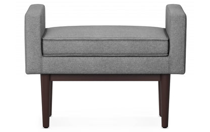 Pewter Grey Linen Style Polyester | Scott Small Ottoman Bench