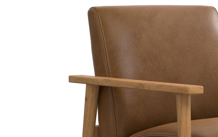 Caramel Brown Genuine Leather | Paloma Accent Chair