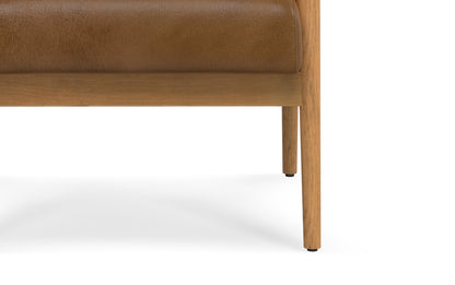 Caramel Brown Genuine Leather | Paloma Accent Chair