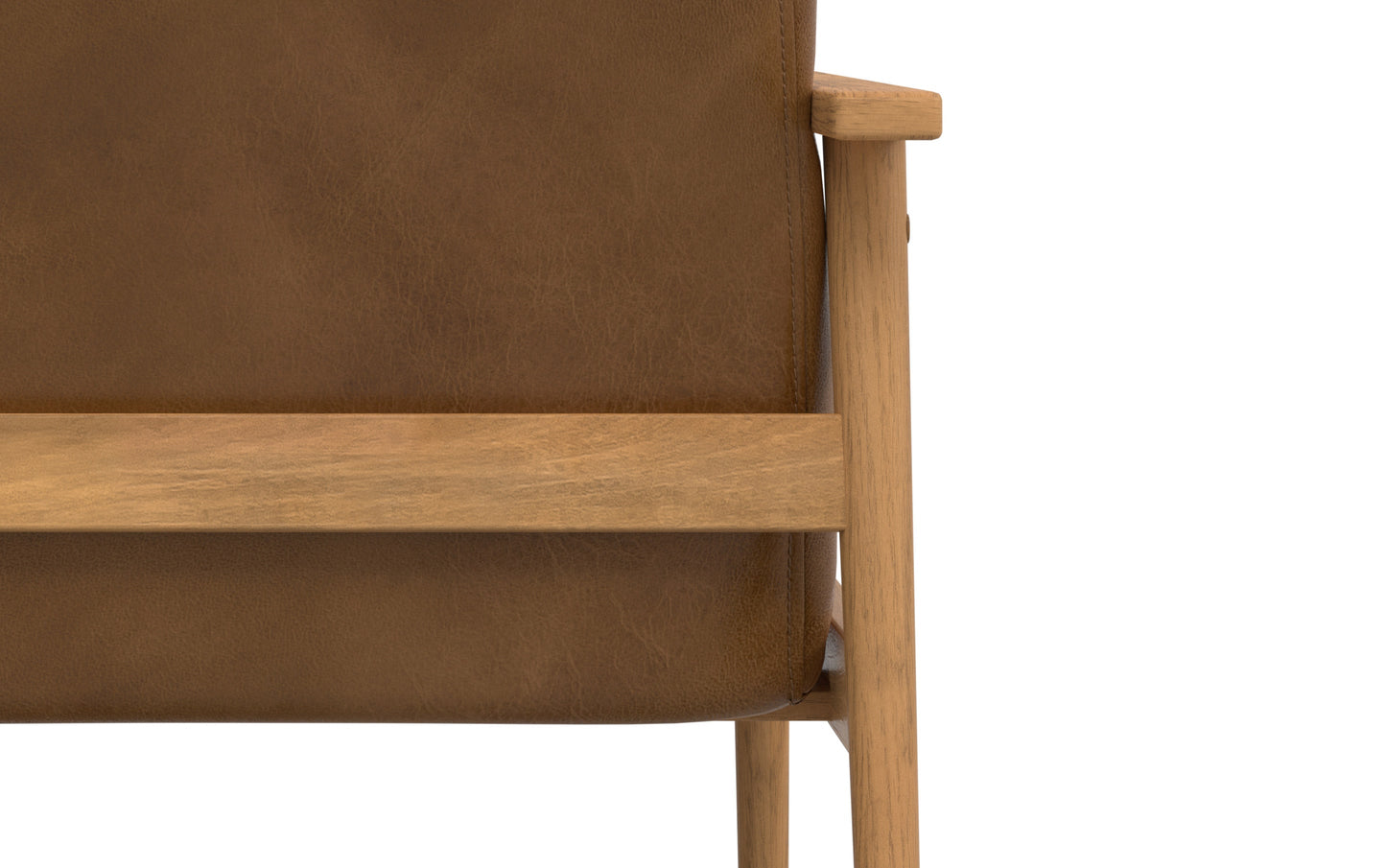 Caramel Brown Genuine Leather | Paloma Accent Chair