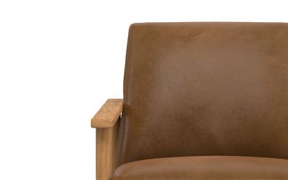 Caramel Brown Genuine Leather | Paloma Accent Chair