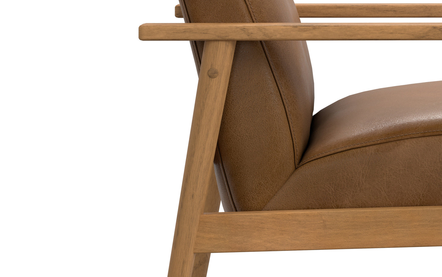 Caramel Brown Genuine Leather | Paloma Accent Chair