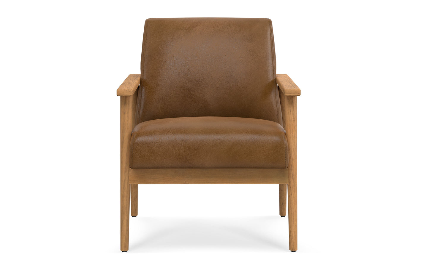 Caramel Brown Genuine Leather | Paloma Accent Chair