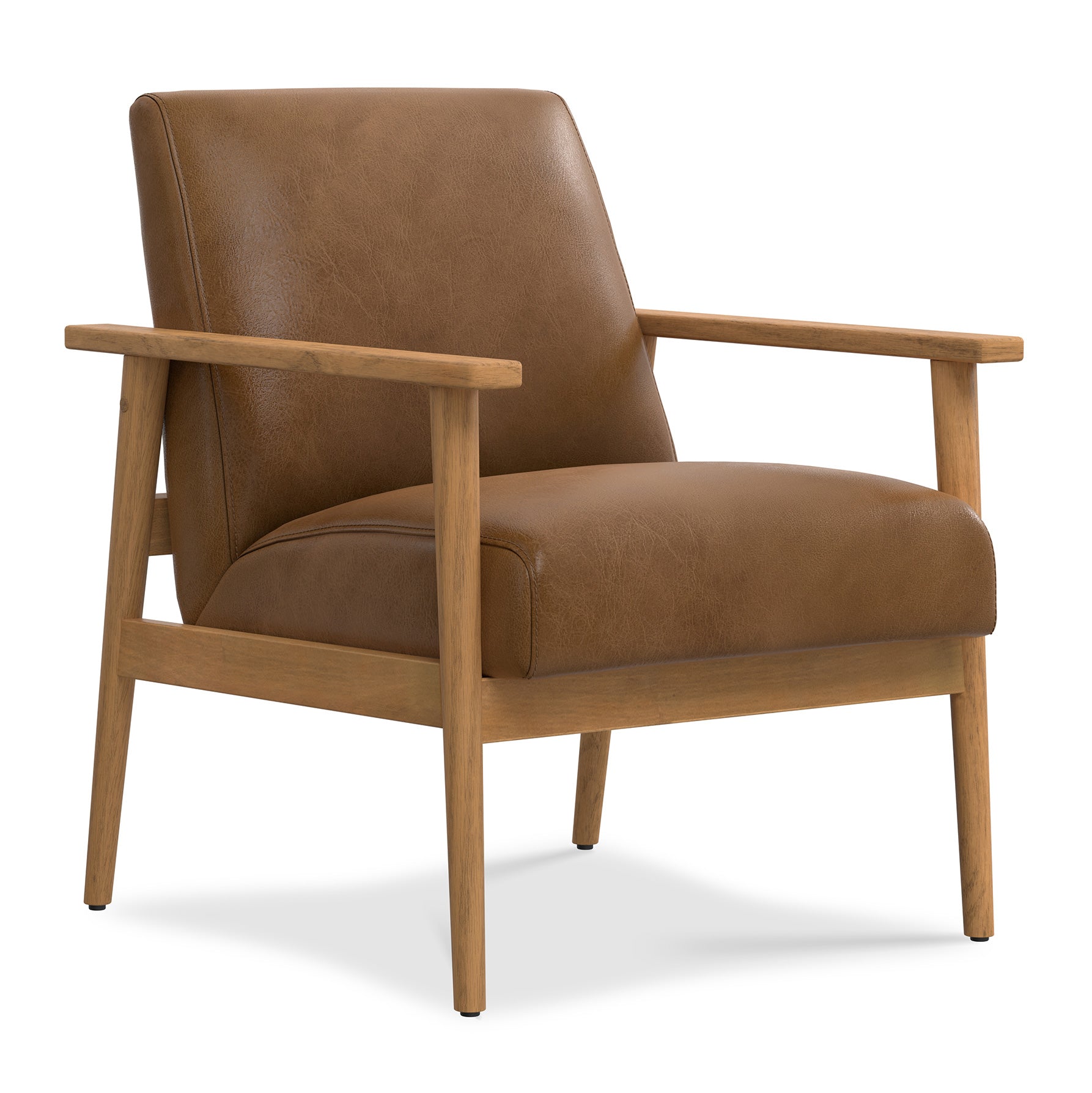 Caramel Brown Genuine Leather | Paloma Accent Chair