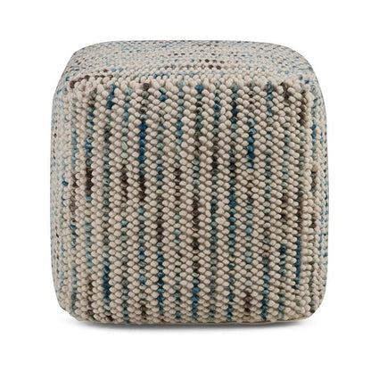 Multi-Color | Zoey Woven Cube Pouf