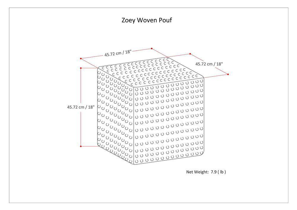 Multi-Color | Zoey Woven Cube Pouf