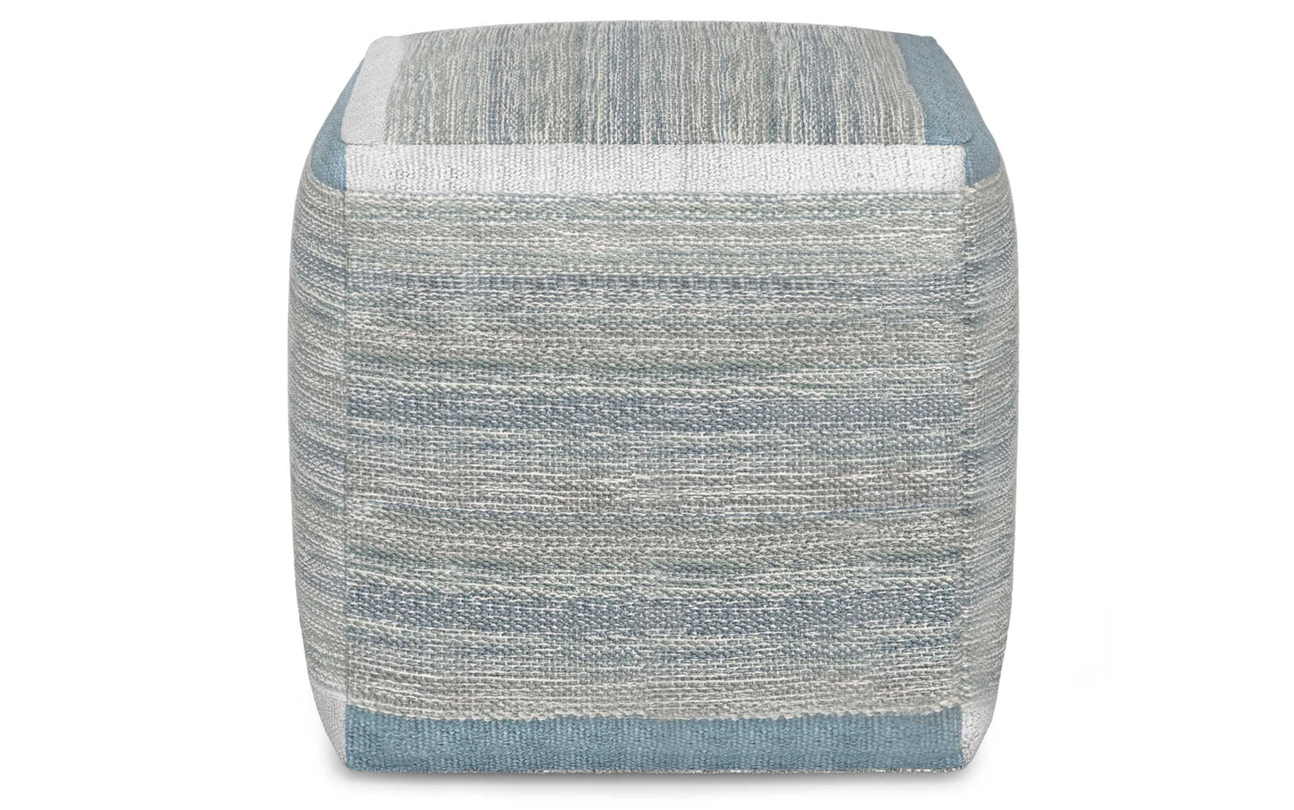 Blue Melange | Naya Patterned Cube Pouf