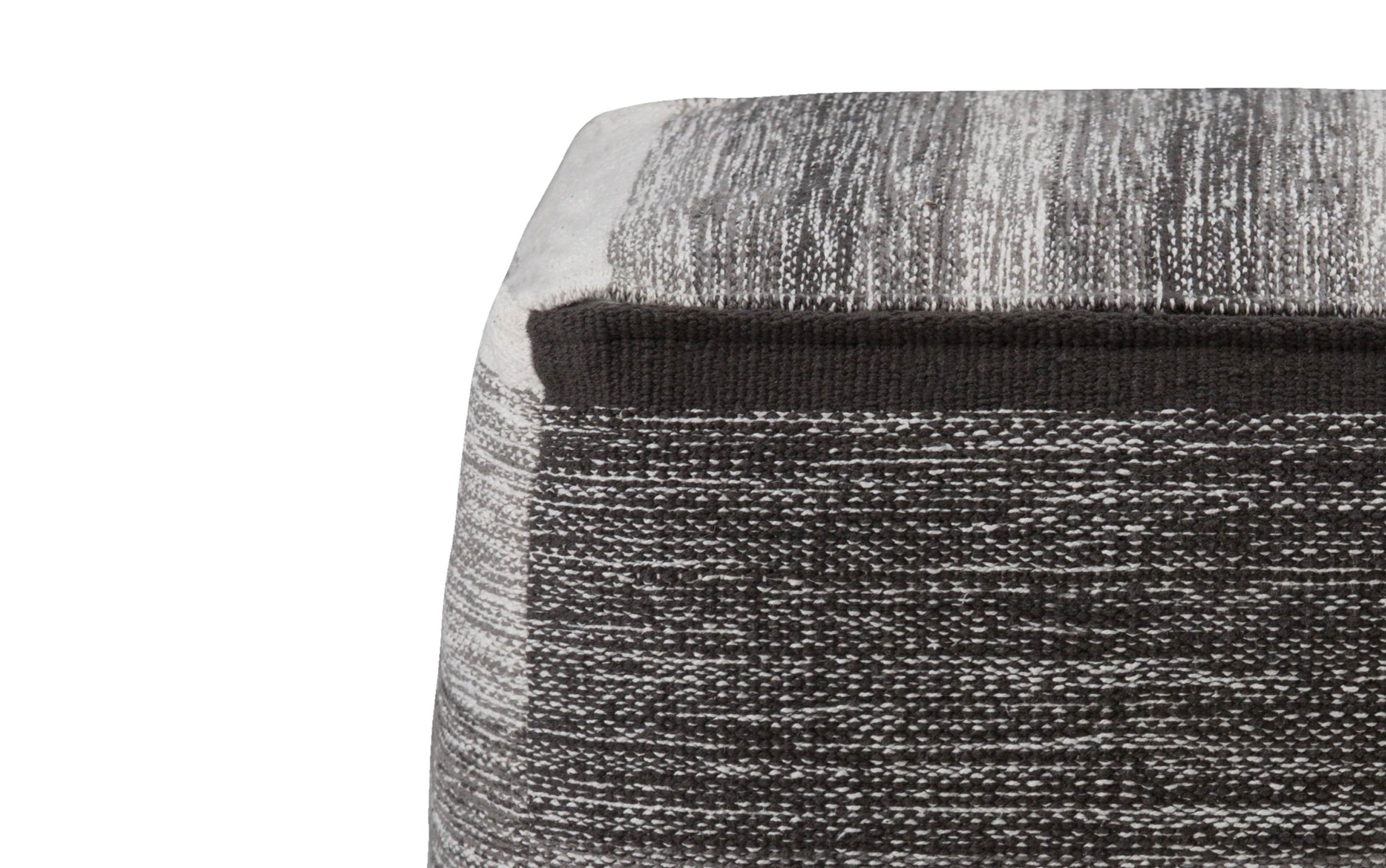 Grey Melange | Naya Patterned Cube Pouf