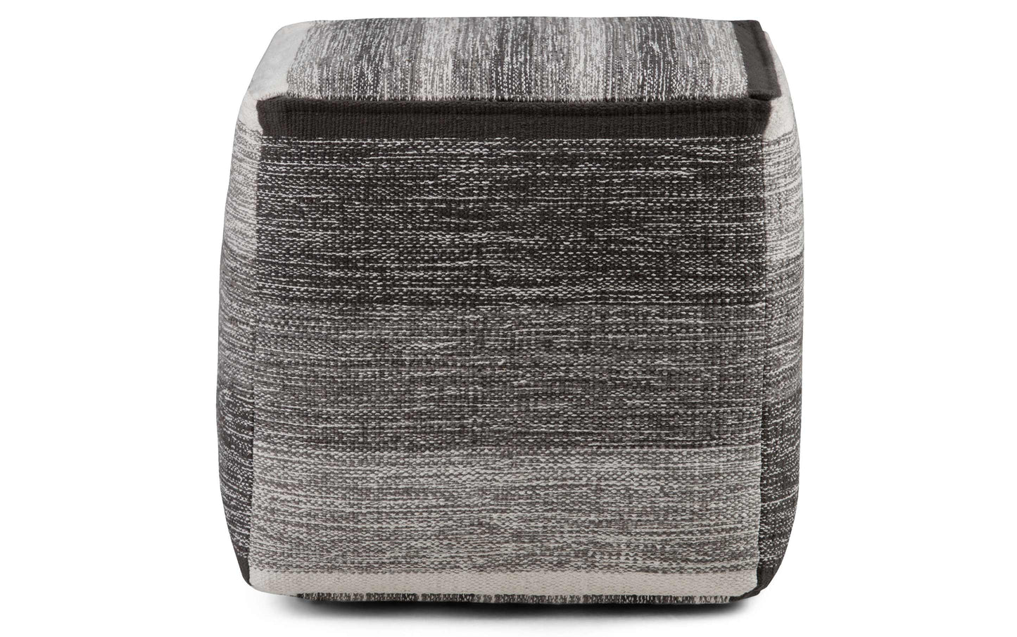 Grey Melange | Naya Patterned Cube Pouf