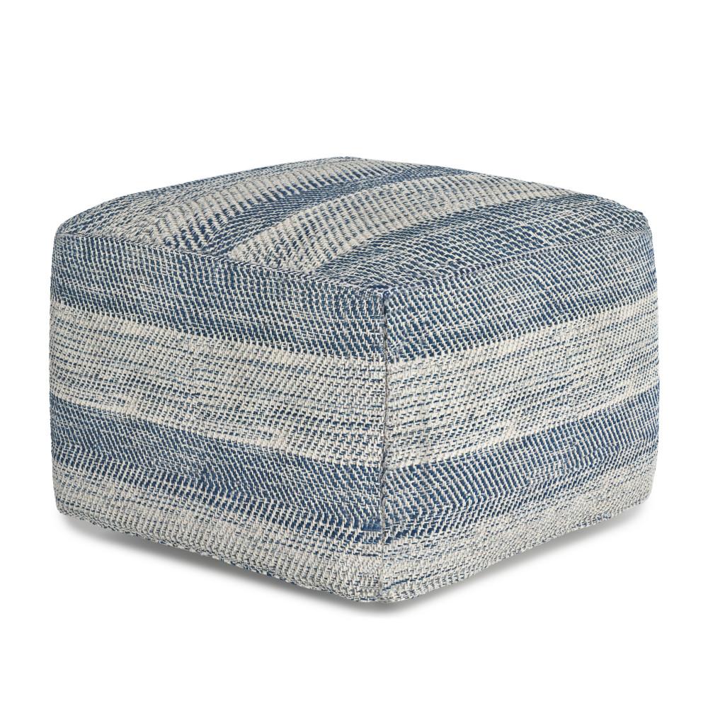 Patterened Teal Melange | Clay Square Pouf