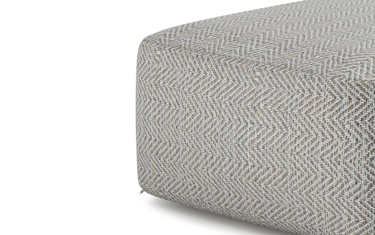 Patterned Grey Melange | Nate Patterned Square Pouf