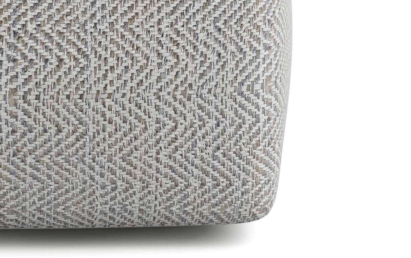 Patterned Grey Melange | Nate Patterned Square Pouf