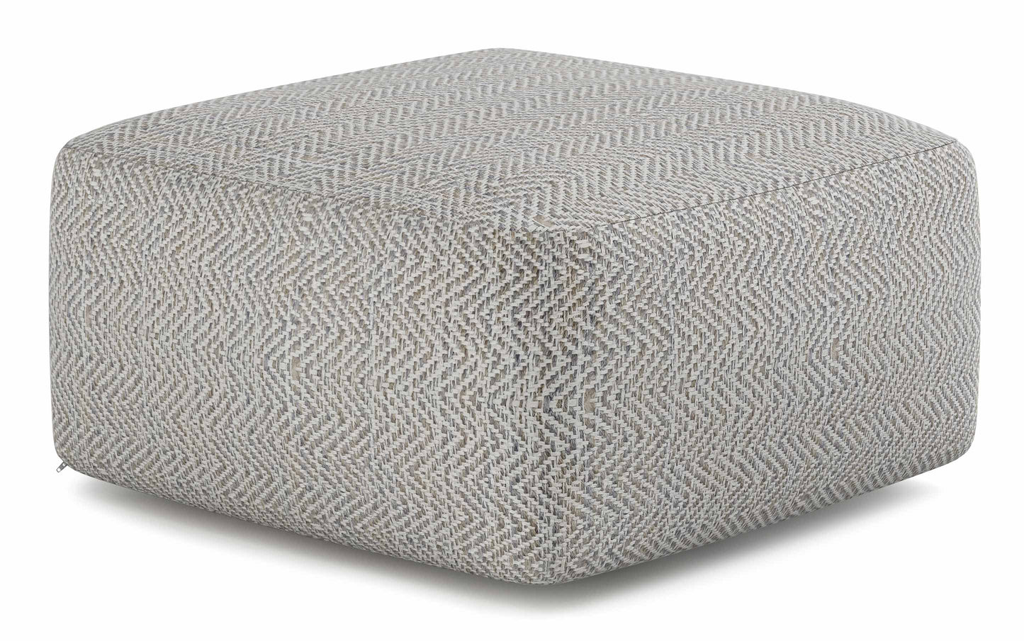 Patterned Grey Melange | Nate Patterned Square Pouf