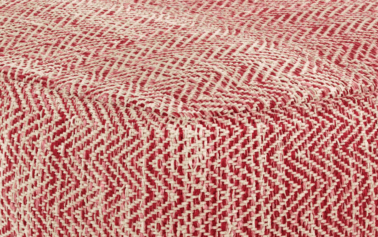 Patterned Maroon Melange | Nate Patterned Square Pouf