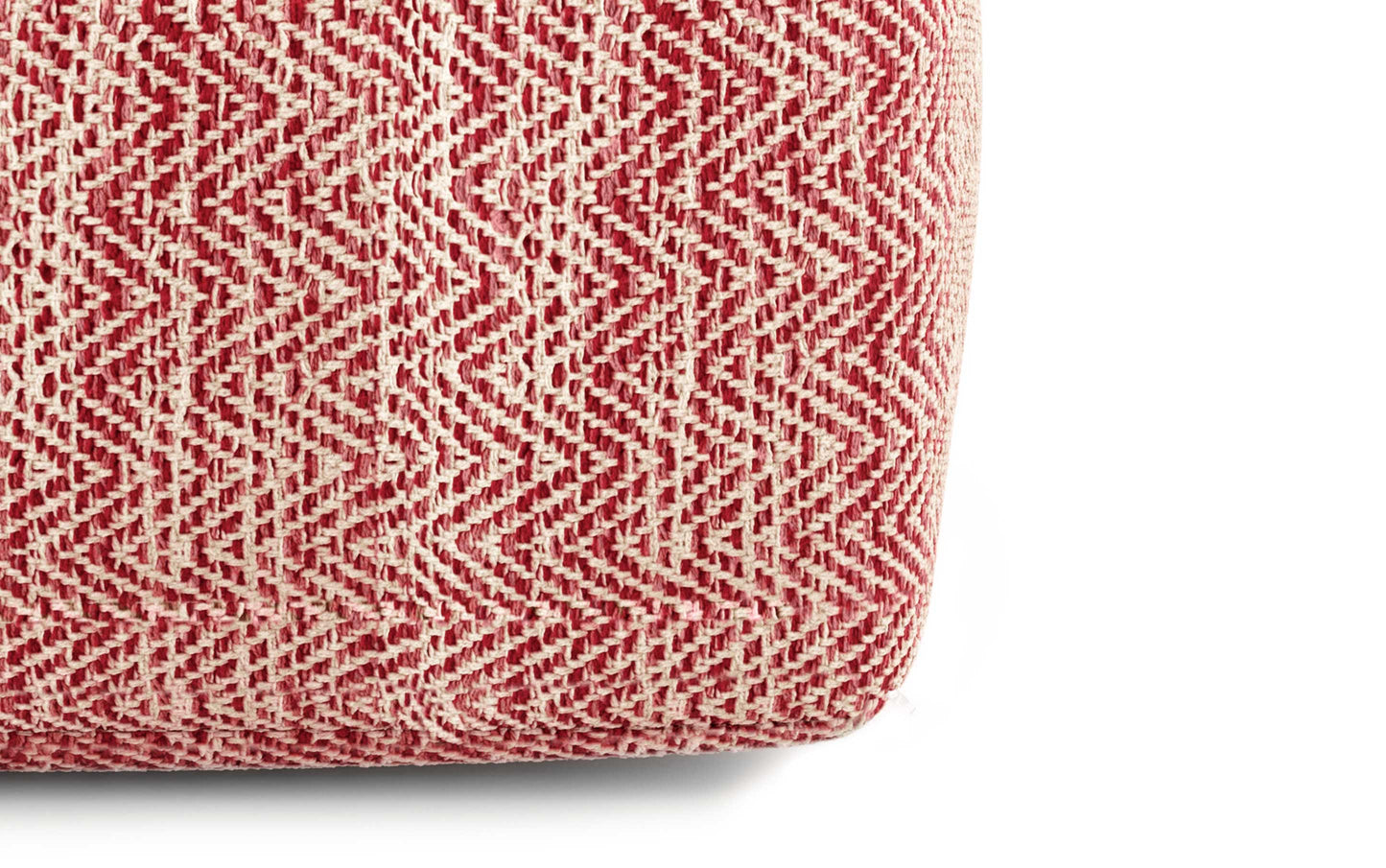 Patterned Maroon Melange | Nate Patterned Square Pouf