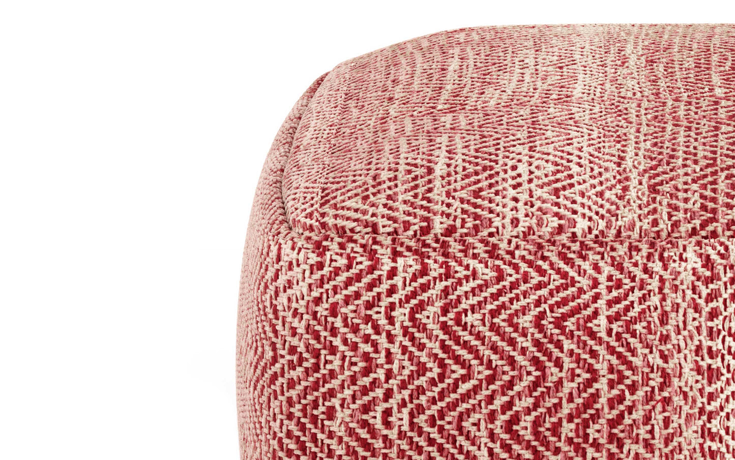 Patterned Maroon Melange | Nate Patterned Square Pouf