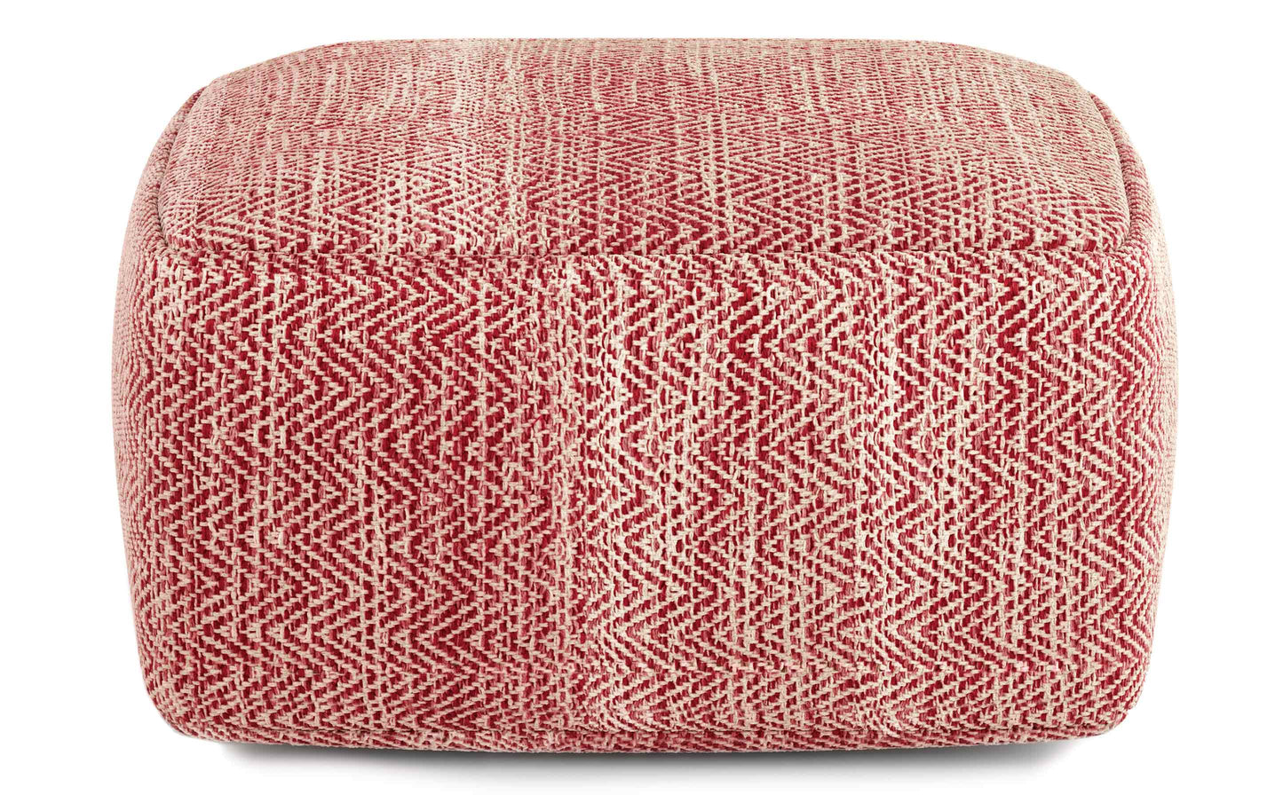 Patterned Maroon Melange | Nate Patterned Square Pouf